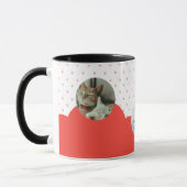 Cute Kittens and Red Hearts Pattern Personalized  Mok (Links)