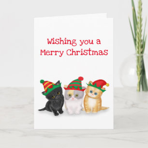 Cute kittens die je een vrolijke kerstkaart wensen kaart