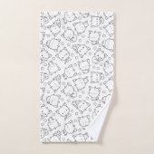 Cute Kittens en polka dots Black & White Bad Handdoek (Handdoek)