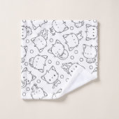 Cute Kittens en polka dots Black & White Bad Handdoek (Wasdoekje)