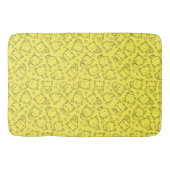 Cute Kittens en polka dots Black & Yellow Badmat (Voorkant)