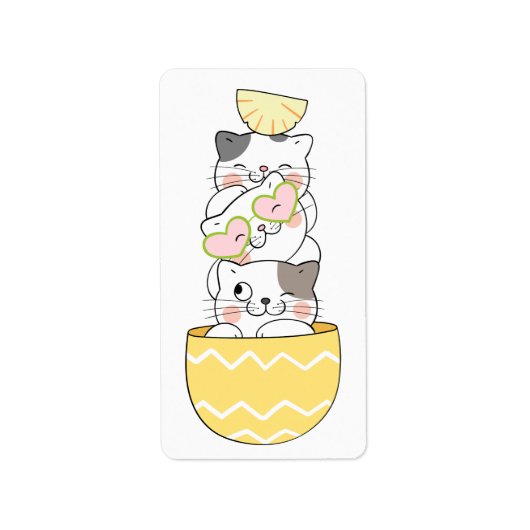 Cute Kittens Etiket (Voorkant)