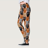 Cute Kittens Feline Cat Patroon Leggings (Links)
