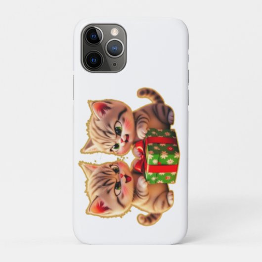 **Cute Kittens Fighting Over a Gift – Funny Christ Case-Mate iPhone Case (Achterkant)