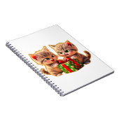 **Cute Kittens Fighting Over a Gift – Funny Christ Notitieboek (Rechterzijde)