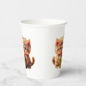 **Cute Kittens Fighting Over a Gift – Funny Christ Papieren Bekers (Rechts)