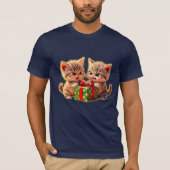 **Cute Kittens Fighting Over a Gift – Funny Christ T-shirt (Voorkant)