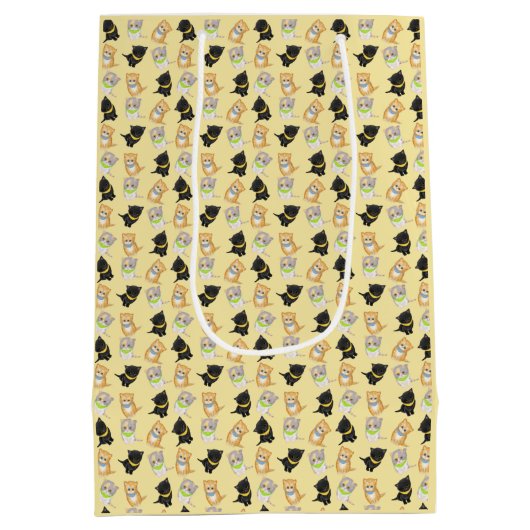 Cute kittens gouden gepersonaliseerde cadeautas (Achterkant)