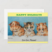 Cute Kittens Lous Wain Cats Holiday Dinner Briefkaart (Voorkant / Achterkant)