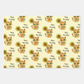 Cute Kittens met bloem- en kerstdag Inpakpapier Vel (Voorkant 2)