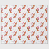 Cute Kittens met Kerstmis met Santa Hat Snowflake Cadeaupapier (Vlak)