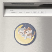 Cute Kittens op de maan Magneet (Insitu (Vaatwasser))