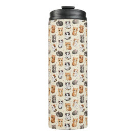 Cute Kittens Pattern – Adorable Cat Illustration  Thermosbeker