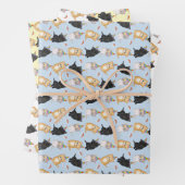 Cute kittens regenboogverjaardagspapier inpakpapier vel (In situ)