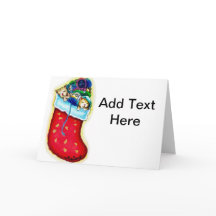 Cute Kittens' Stocking kerstKaart