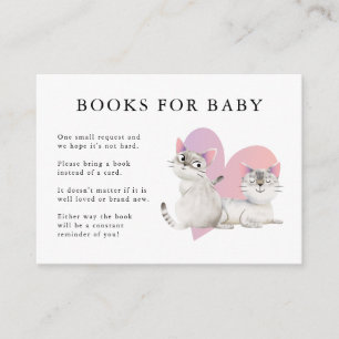 Cute Kittens Twins Baby shower Books for Baby Informatiekaartje