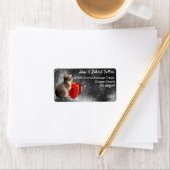 Cute kittot red giftbox festive custom address etiket (Insitu)