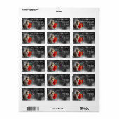 Cute kittot red giftbox festive custom address etiket (Full Sheet)