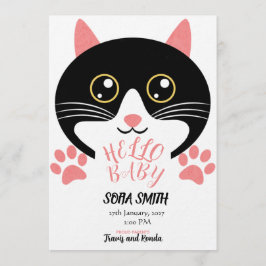 Cute Kitty Baby Arrival Announcement Kaart