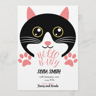 Cute Kitty Baby Arrival Announcement Kaart