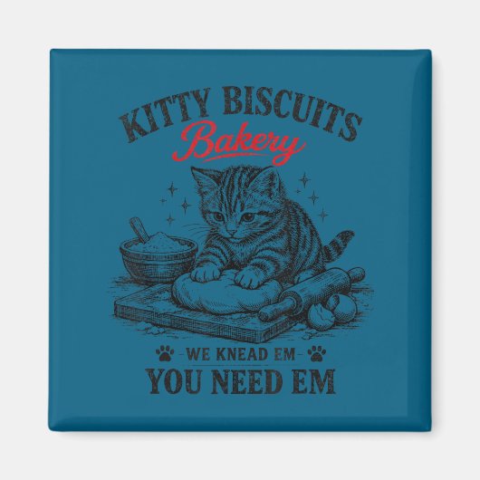 Cute kitty biscuits bakkerij vintage  magneet (Voorkant)