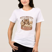 Cute Kitty Biscuits Bakkerij "We Kneten Ze" Pun  Tri-Blend Shirt (Voorkant)