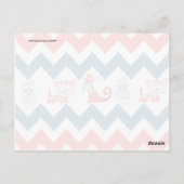 Cute Kitty Blue Coral Chevron Stripes Pattern Briefkaart (Achterkant)