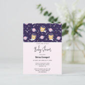 Cute Kitty Cat Astronauts Baby shower Briefkaart (Staand voorkant)