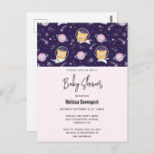 Cute Kitty Cat Astronauts Baby shower Briefkaart (Voorkant / Achterkant)