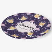 Cute Kitty Cat Astronauts Baby shower Papieren Bordje (Gekanteld)