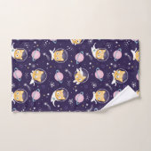 Cute Kitty Cat Astronauts Pattern Bad Handdoek (Handdoek)