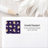 Cute Kitty Cat Astronauts Pattern Etiket (Insitu)