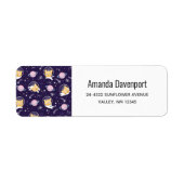 Cute Kitty Cat Astronauts Pattern Etiket (Voorkant)