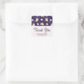 Cute Kitty Cat Astronauts Pattern Event Dank u Vierkante Sticker (Tas)