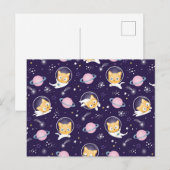 Cute Kitty Cat Astronauts Pattern Feestdagenkaart (Voorkant / Achterkant)
