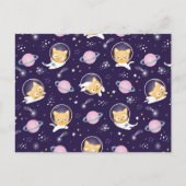 Cute Kitty Cat Astronauts Pattern Feestdagenkaart (Voorkant)