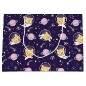 Cute Kitty Cat Astronauts Pattern Groot Cadeauzakje (Voorkant)