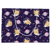 Cute Kitty Cat Astronauts Pattern Groot Cadeauzakje (Achterkant)