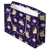 Cute Kitty Cat Astronauts Pattern Groot Cadeauzakje (Achterkant Gekanteld)