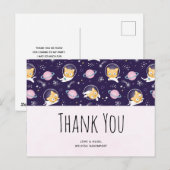 Cute Kitty Cat Astronauts Pattern Hartelijk dank Briefkaart (Voorkant / Achterkant)