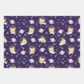 Cute Kitty Cat Astronauts Pattern Inpakpapier Vel (Voorkant 3)