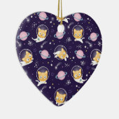 Cute Kitty Cat Astronauts Pattern Keramisch Ornament (Rechts)