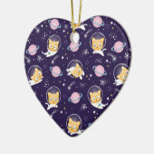 Cute Kitty Cat Astronauts Pattern Keramisch Ornament (Links)