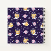Cute Kitty Cat Astronauts Pattern Notitieboek (Achterkant)