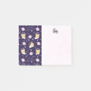 Cute Kitty Cat Astronauts Pattern Post-it® Notes