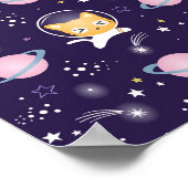 Cute Kitty Cat Astronauts Pattern Poster (Hoek)