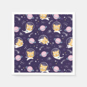 Cute Kitty Cat Astronauts Pattern Servet (Voorkant)