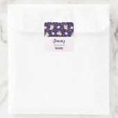 Cute Kitty Cat Astronauts Pattern Soap Business Vierkante Sticker (Tas)