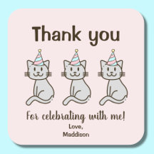 Cute Kitty Cat Birthday Hartelijk dank