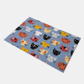 Cute Kitty Cat Blue Deurmat (Schuin)